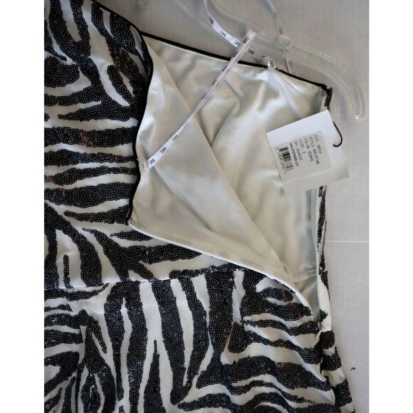 SHO by Tadashi Shoji Sz Small Zebra Print Gigi Asymmetrical Cocktail Dress - Picture 7 of 15